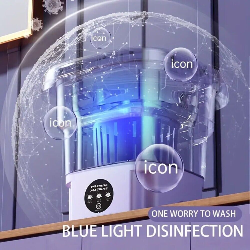 Mini Washing Machine 8L Folding Portable Sterilization Drying Laundry Machines