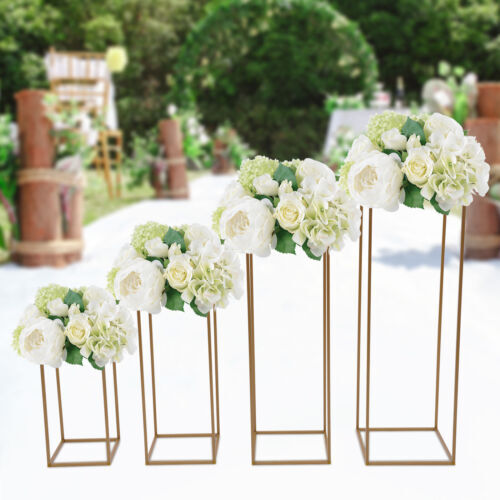 Gold Metal Flower Stand Rectangular Rack For Wedding Table Centerpieces Decor ??