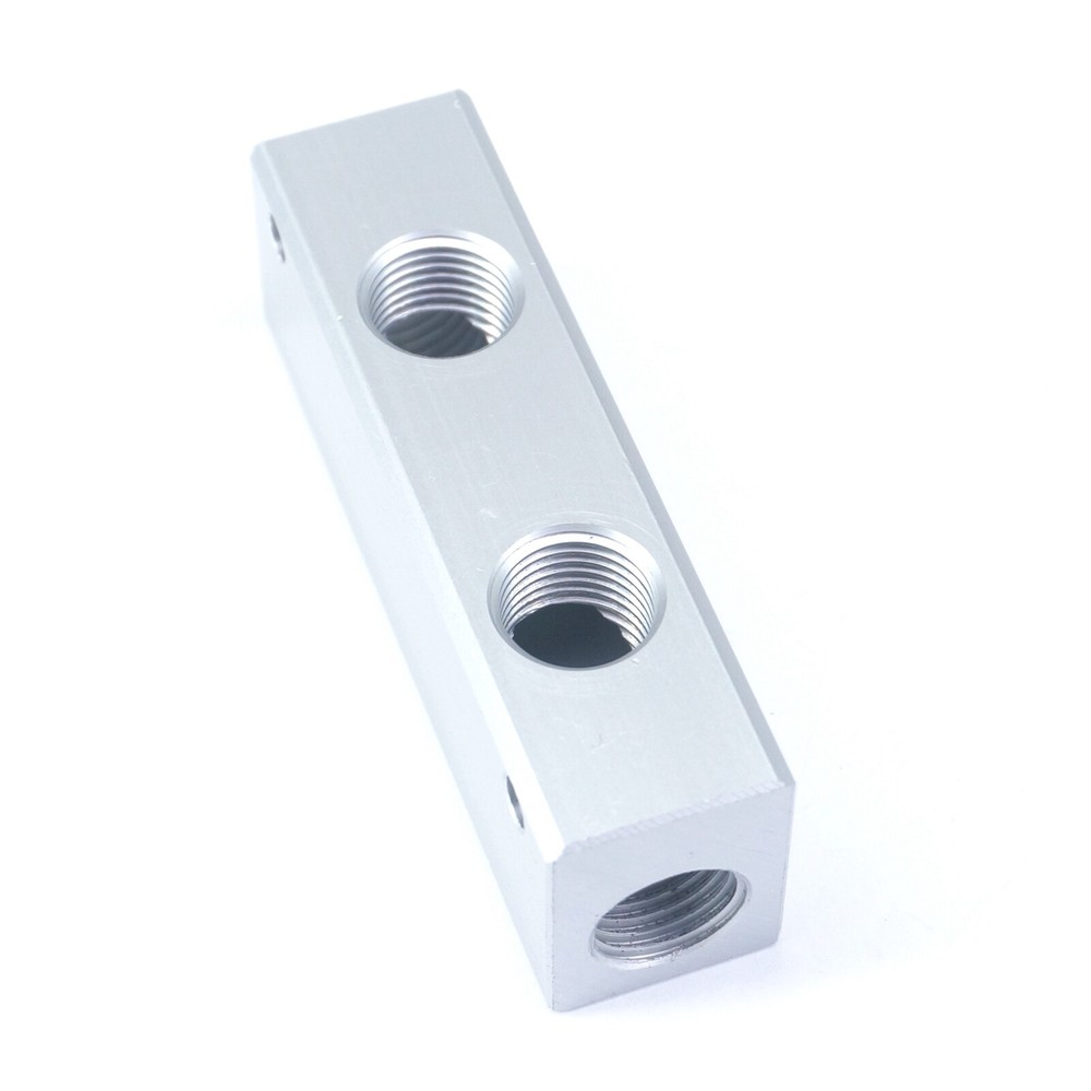 G 1/4" BSP 2-10 Ways Solid Aluminum Pneumatic Air Manifold Block Splitter