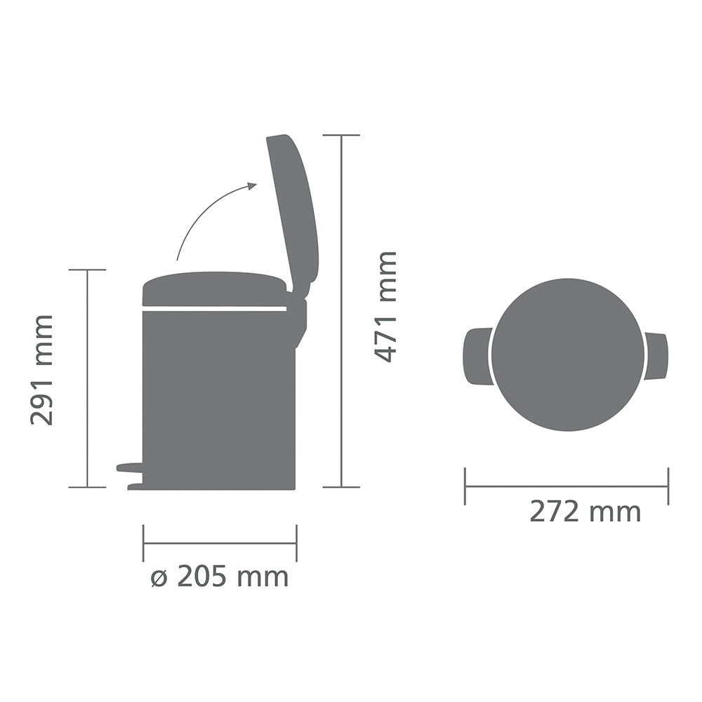 Trash Can Newicon 1.3 Gallon / 5L White