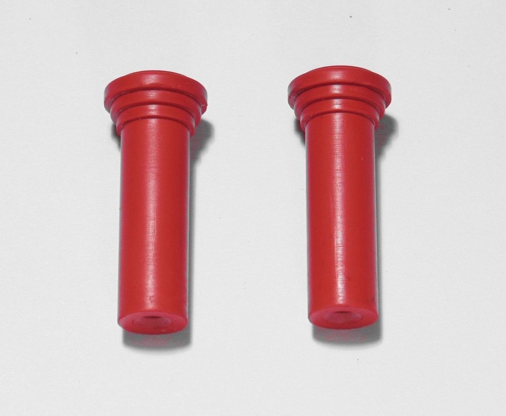 Pair Of 2 Pull Up Push Down Door Lock Rod Knobs Red