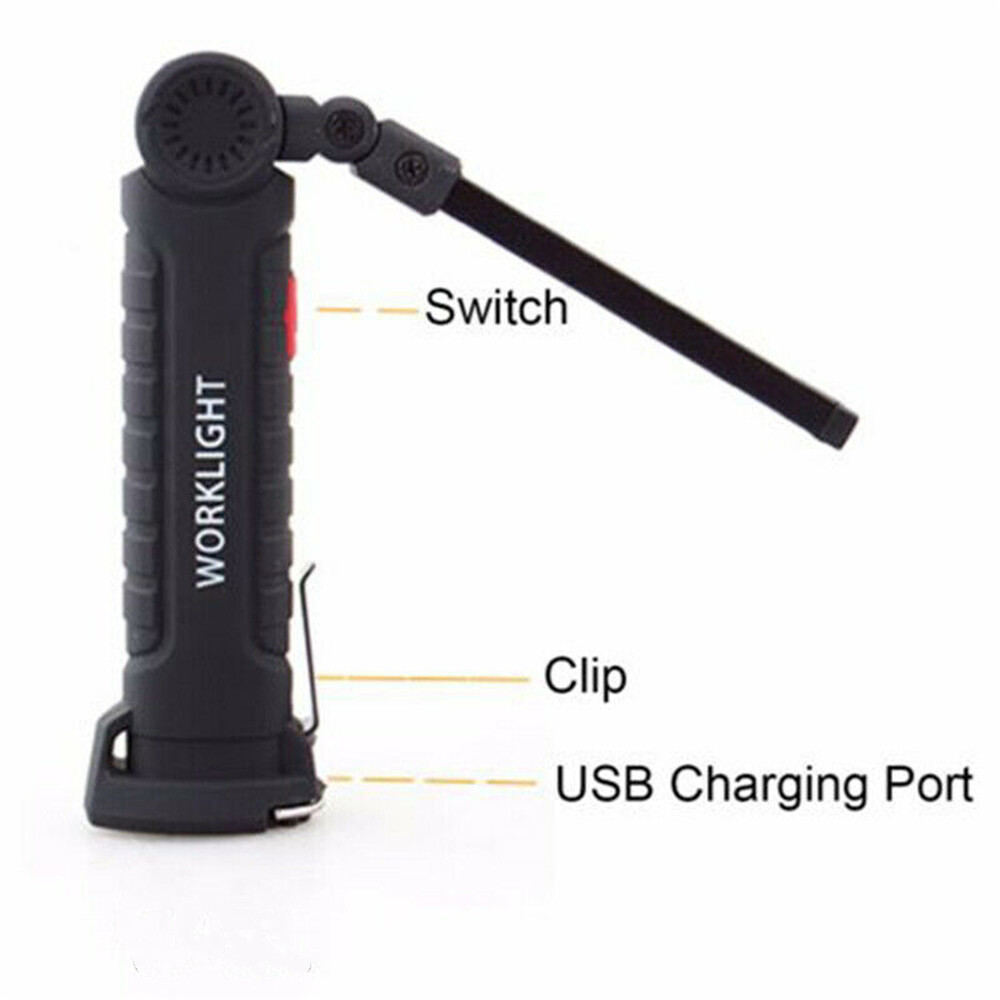 Super Bright 120000lm Rechargeable LED Flashlight Work Light Folding Torch Lamp
