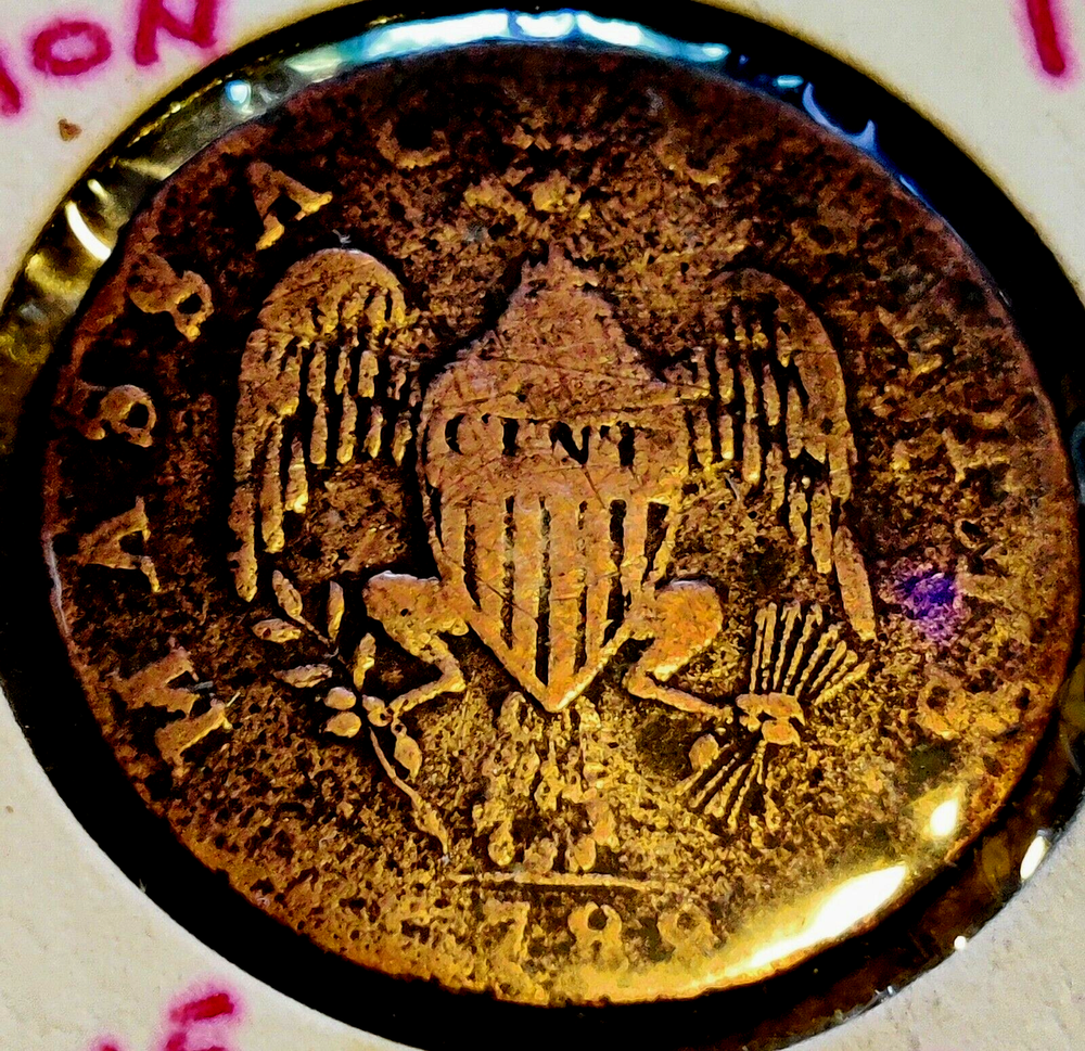 1788 MASSACHUSETTS COMMONWEALTH CENT - COLONIAL ISSUE - RARE - KM#: 20.6