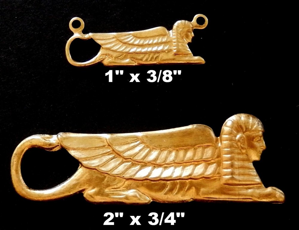 Ancient Egyptian Sphinx - Vintage Brass Stampings / Two Sizes