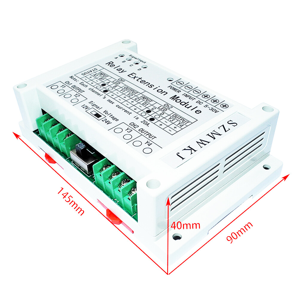 5-30V Multi-function 2 Channel 4 Way Relay Extension Module 40A Relay Controller