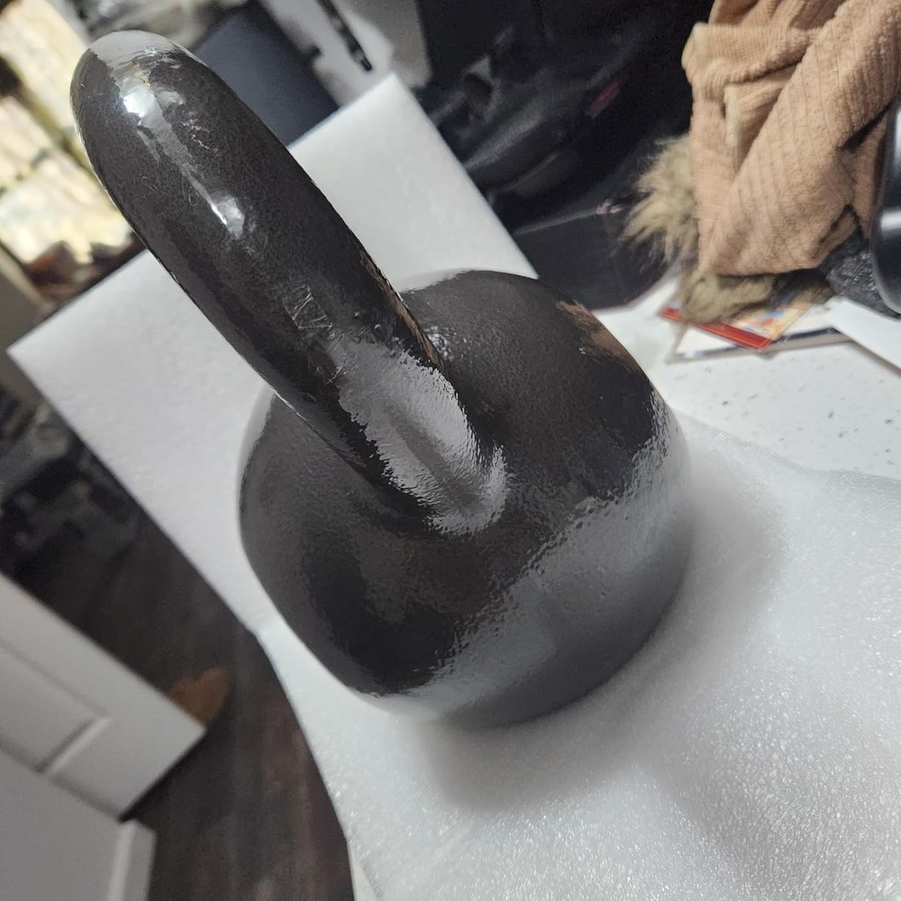 Solid Cast Iron Kettlebell (45 lbs) with Textured Grip for Ultimate Performance