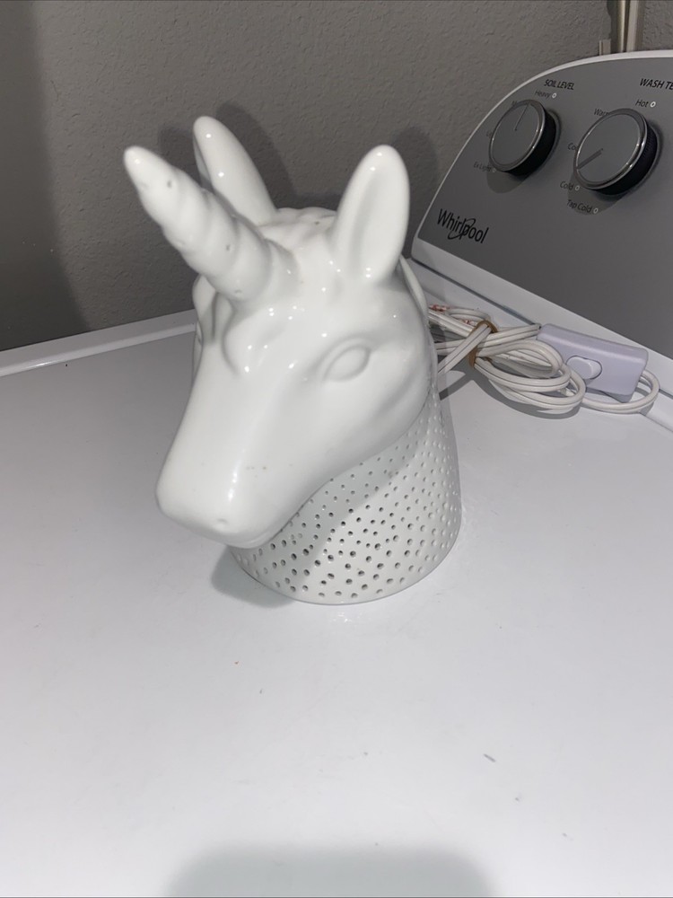 White Ceramic Unicorn Night Light