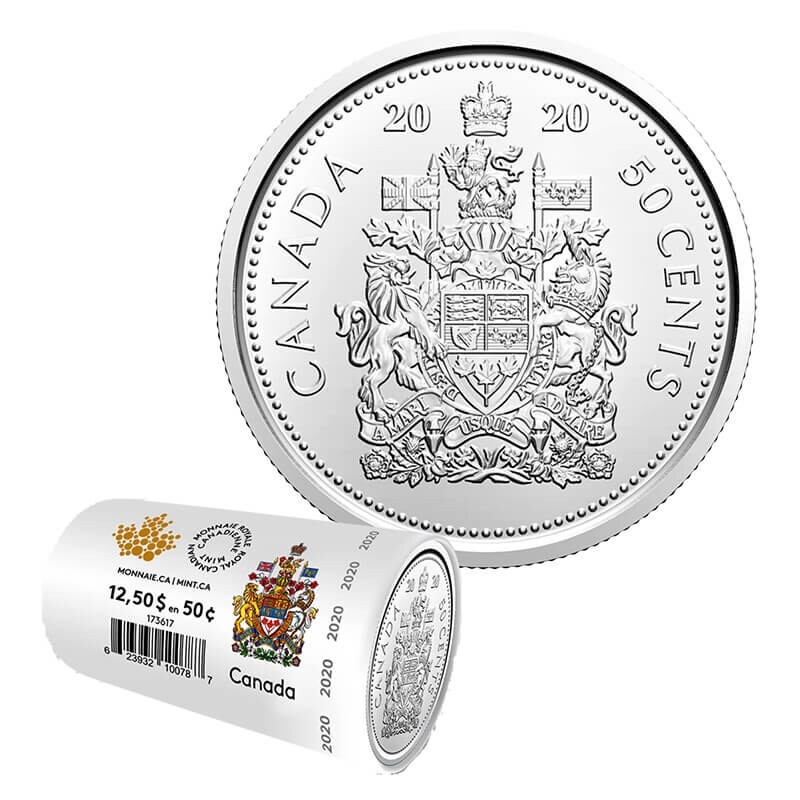 2020 CANADA 50 Cent Half Dollar FIRST STRIKE UNC Coin From Special Wrap Roll