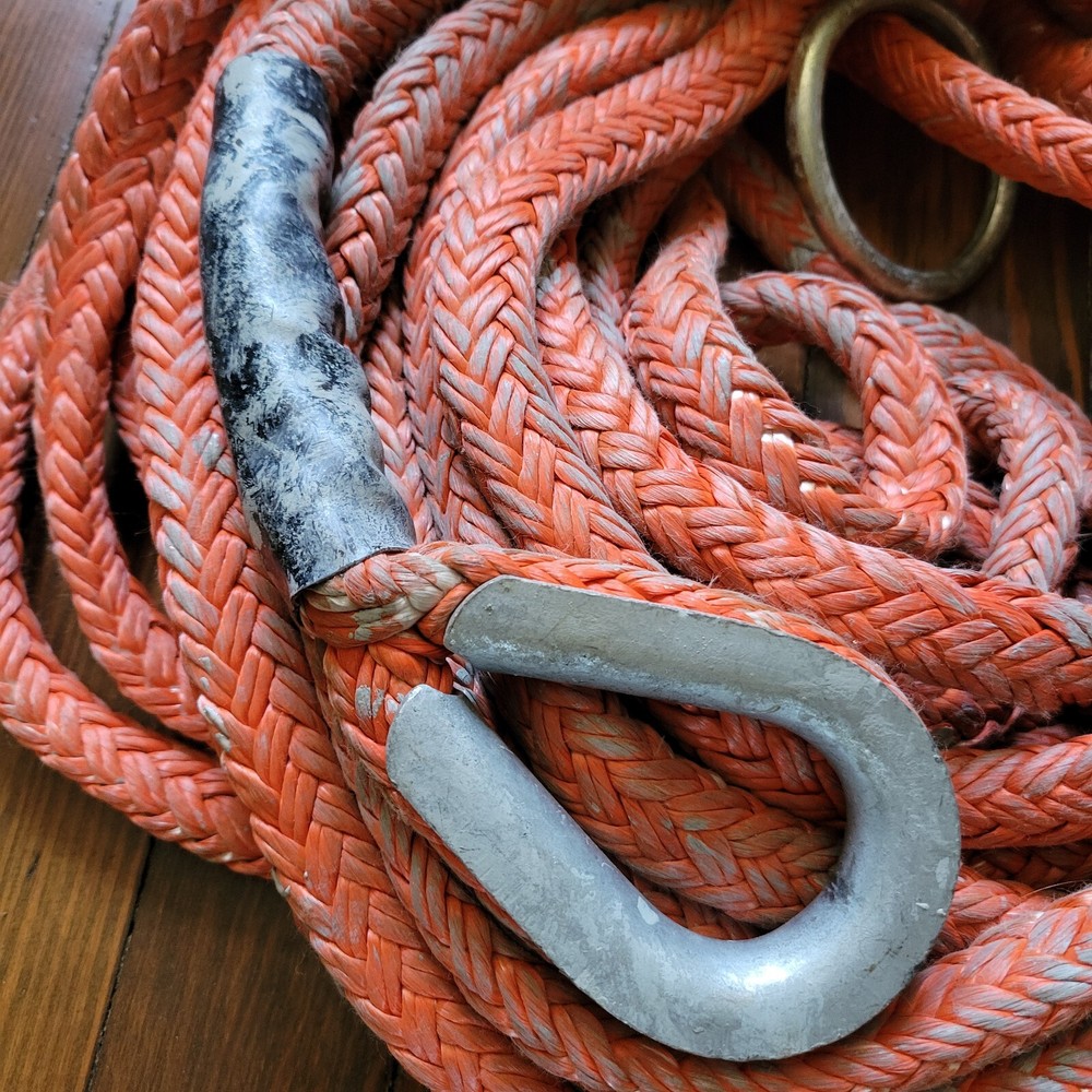 Horizontal Lifeline - 80 ft - Hollow Braid Rope - Thimbled End