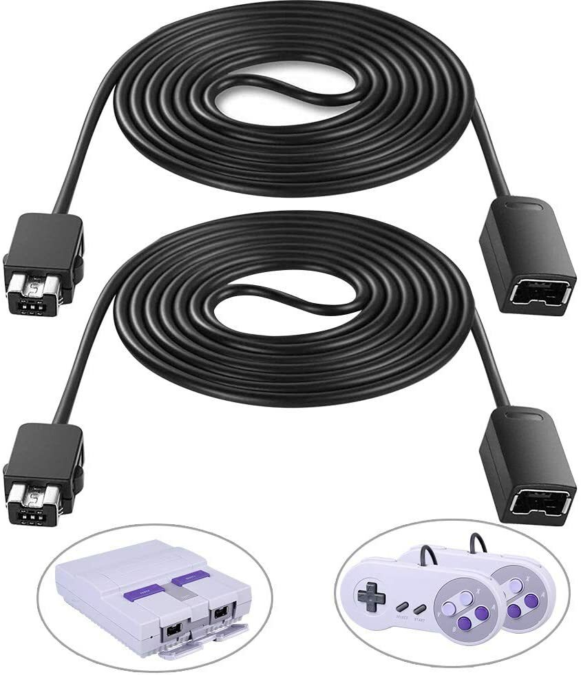 Extension Cable Compatible for NES/SNES Classic Controller Extension Cord 2PK