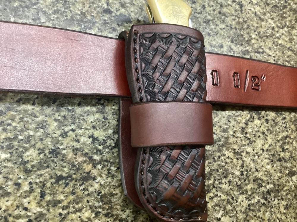 Leather Folding Knife Case Sheath Folding Hunter 5 1/4" Size (Sheath Only)