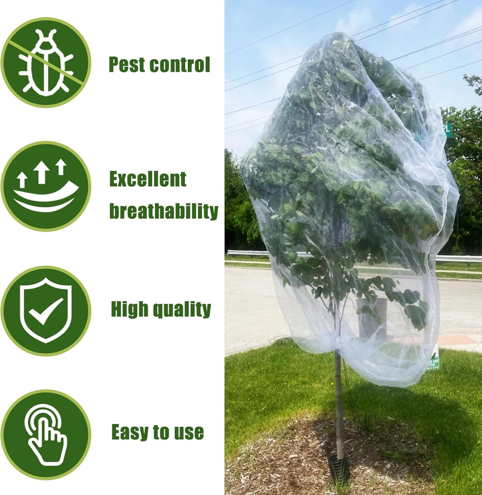 12'X12' Large Fruit Tree Netting with Zipper - Protects Fruit from Squirrels, Bi