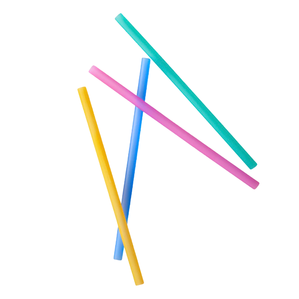 GOsili 8" Standard Size Silicone Straws - Reusable, Eco-Friendly (4-Pack)