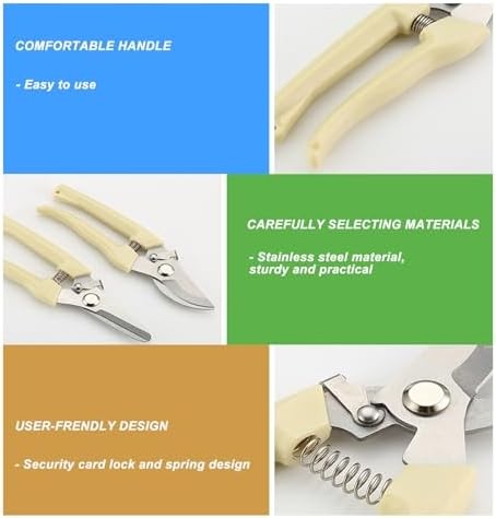 2Pcs Professional Pruning Shears Bypass and Straight