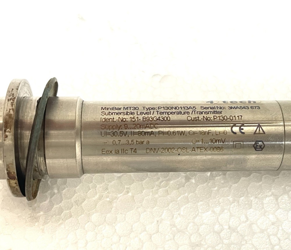 4 tech Minibar MT30 type;P130N0113A5 Submersible Level/Temperature/Transmitter
