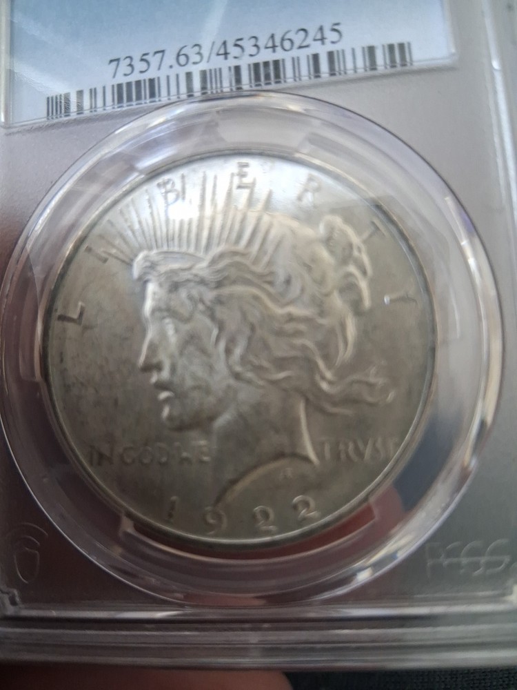 1922 $1 Peace Silver Dollar PCGS MS63