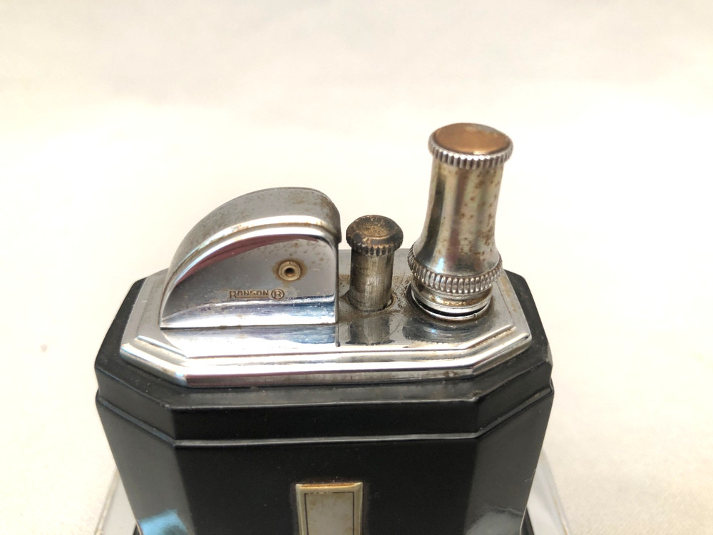 VINTAGE RONSON TOUCH TIP TABLE LIGHTER BLACK