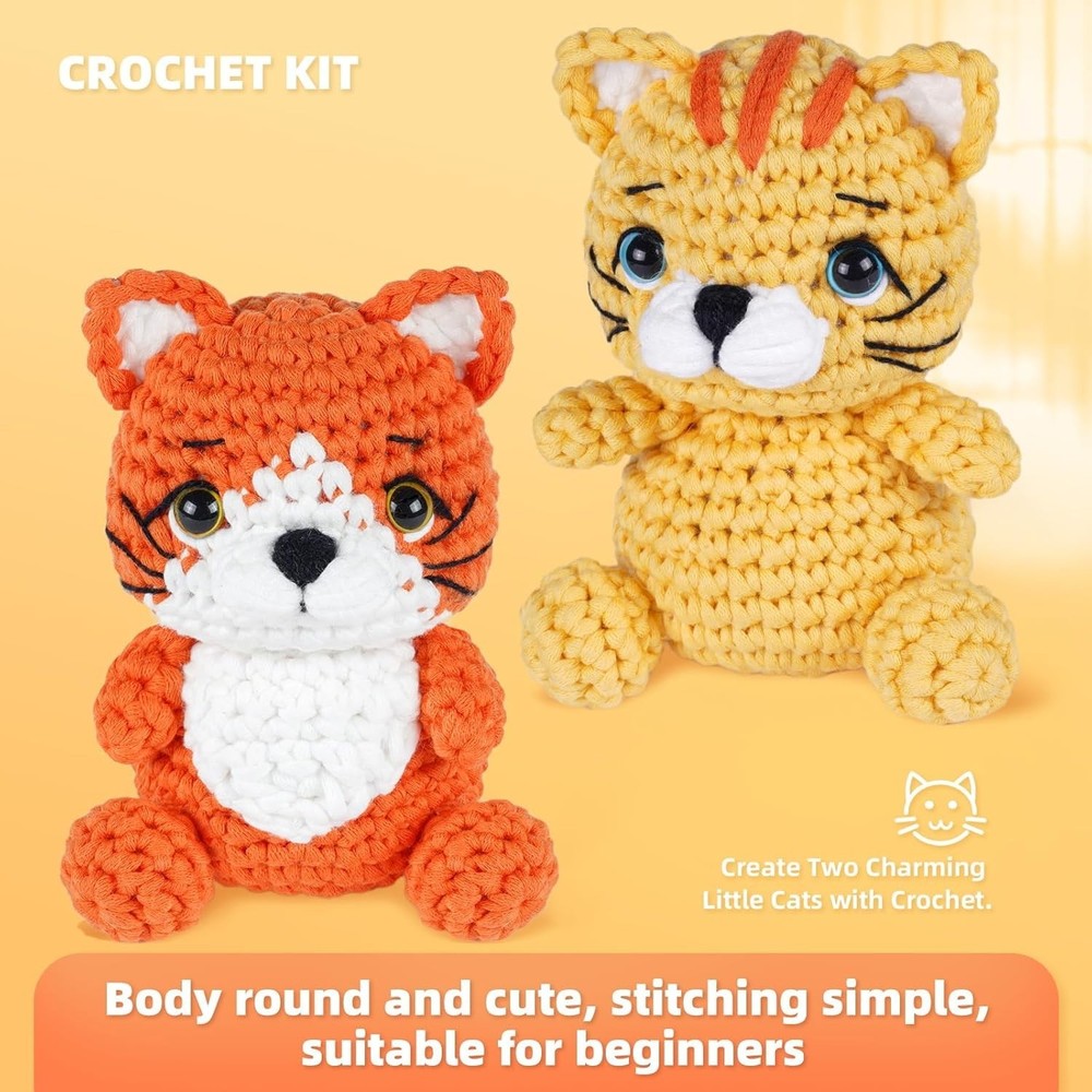 Beginner-Friendly Crochet Kit with Yarn & Video Guide - Gift Idea