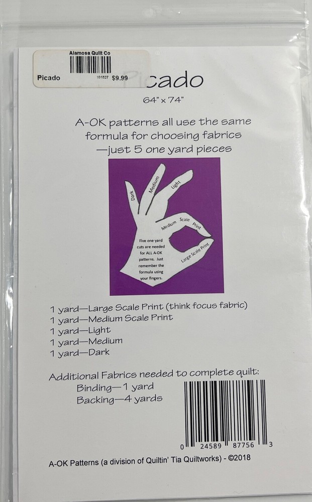 A-Ok Patterns Picado 64"x74" Quilt Pattern