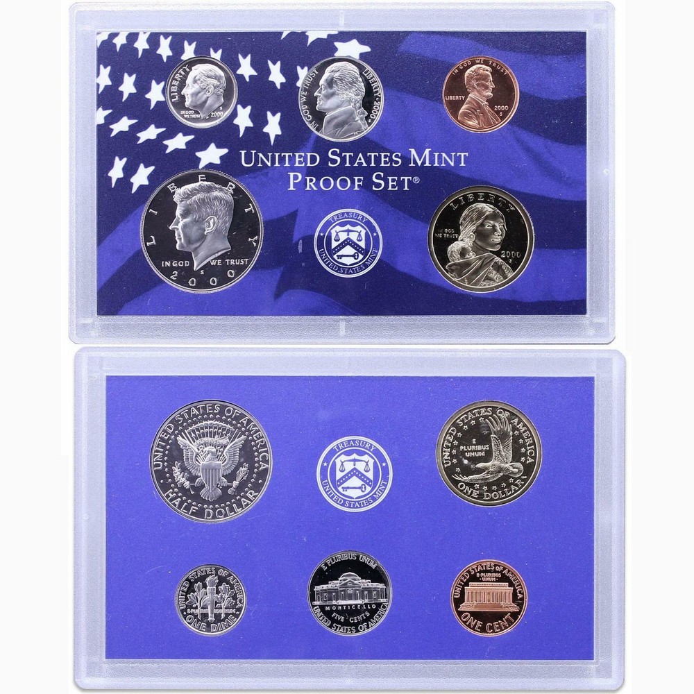 2000 S Proof Set Original Box & COA 10 Coins CN-Clad