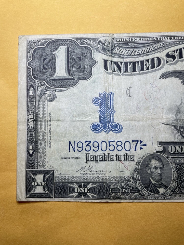 United States 1899 $1 Silver Certificate Black Eagle Large Size Note