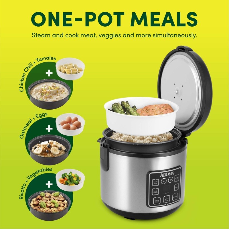 Digital Rice Cooker 8Cup Food Steamer Automatic Keep Warm Nonstick Ceramic New