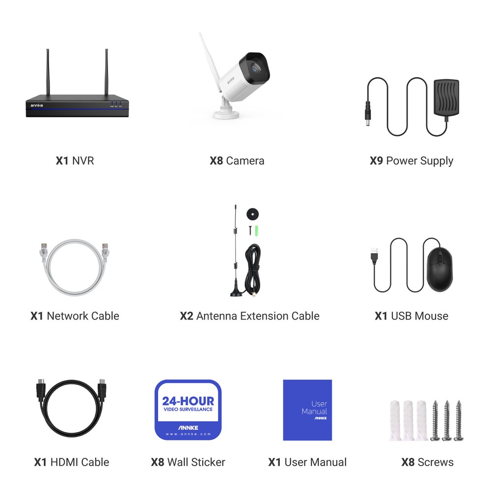 ANNKE 4K Wireless Security Camera System 16CH NVR Two Way Audio Human Detection