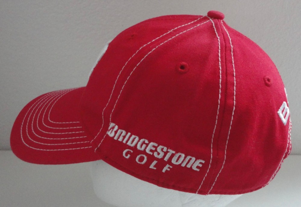 BRIDGESTONE GOLF Red Strapback Hat EUC