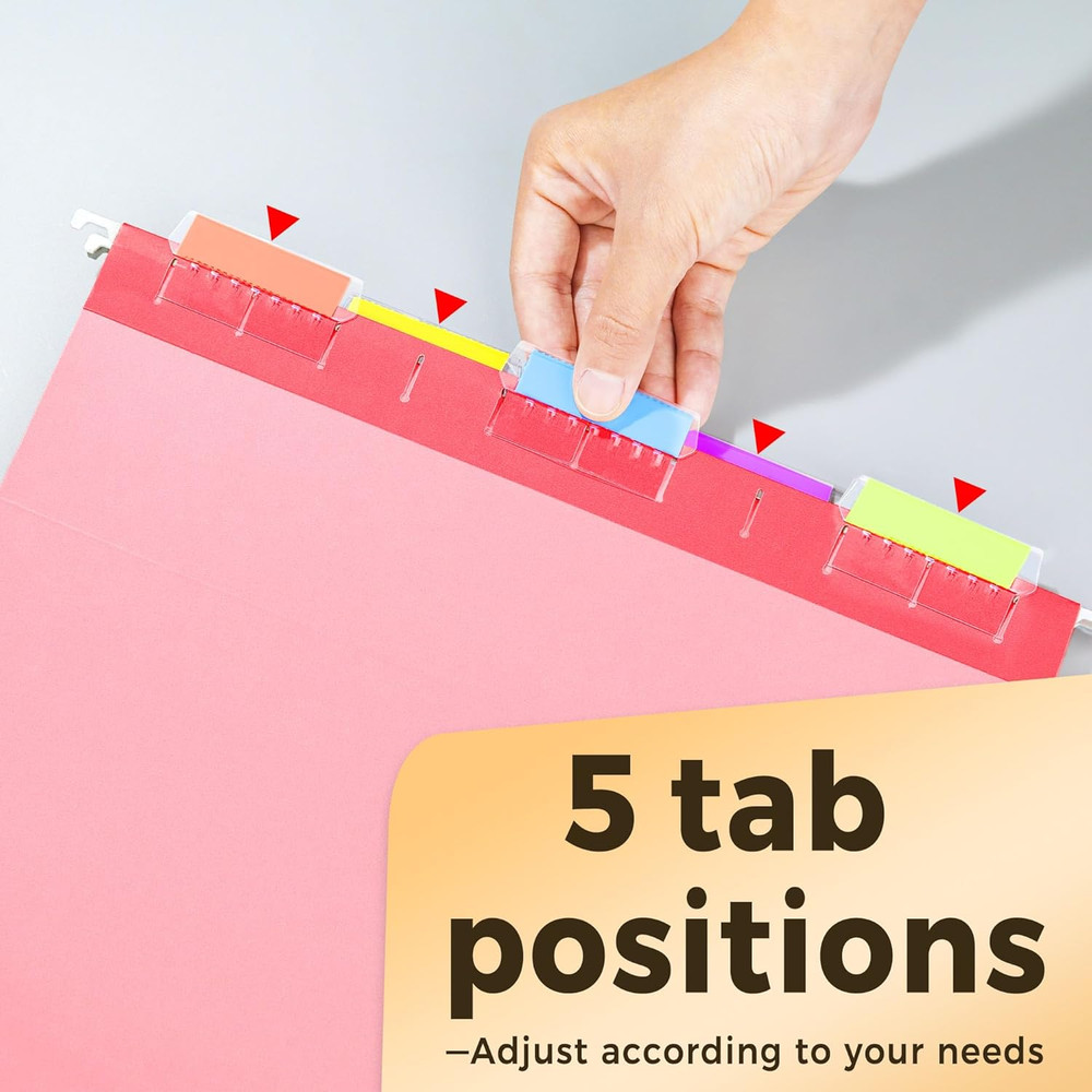 6 Pack Hanging File Folders Letter Size with Tabs for Office Home Document Stora