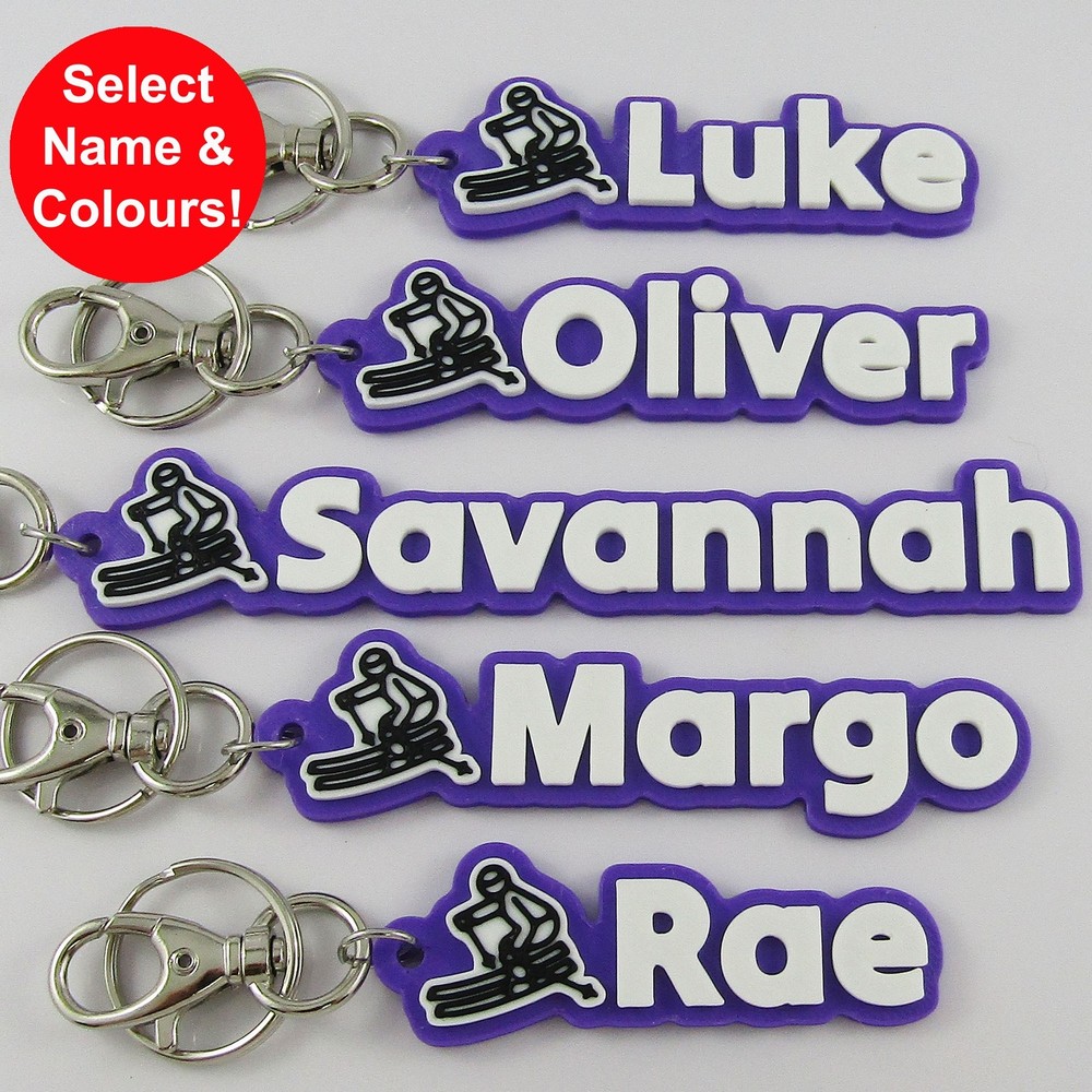 Personalised Skiing Name Keychain