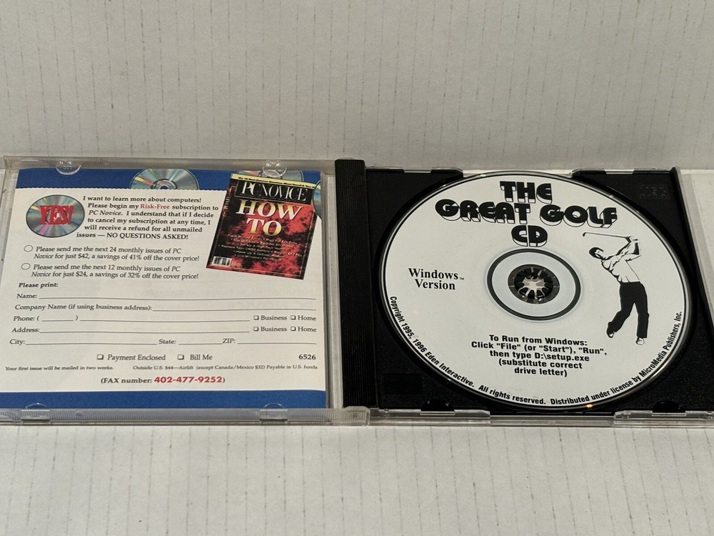 Golf The Great Golf CD Links Legends Lore CD-ROM Windows Dates Facts Stories