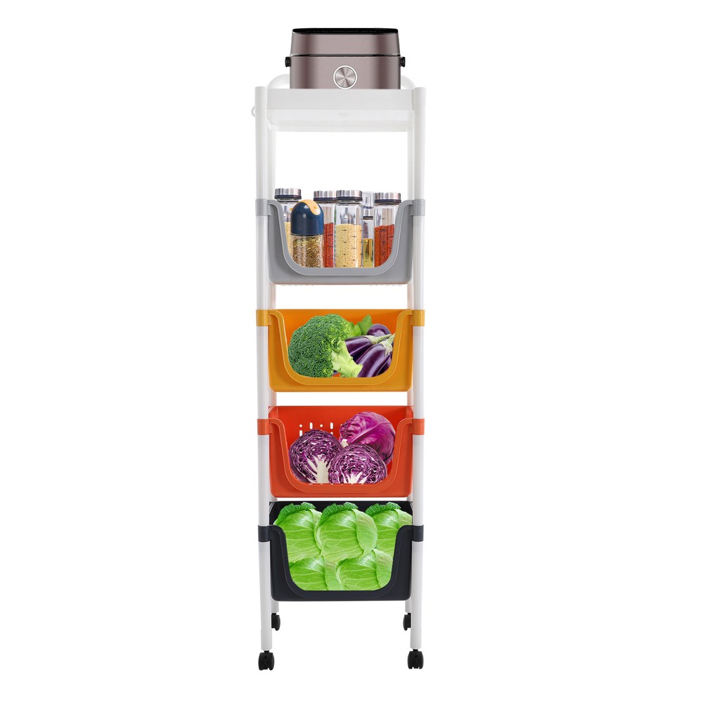 Floor-Standing Fruit Vegetable Storage Basket Kitchen Storage Basket Organizer