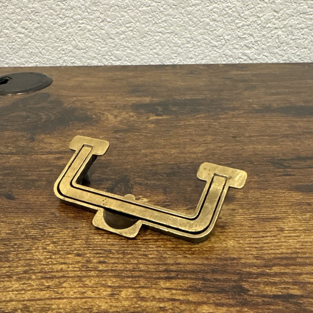 Henredon Artefacts Brass Drawer Pull Vintage Campaign Handle