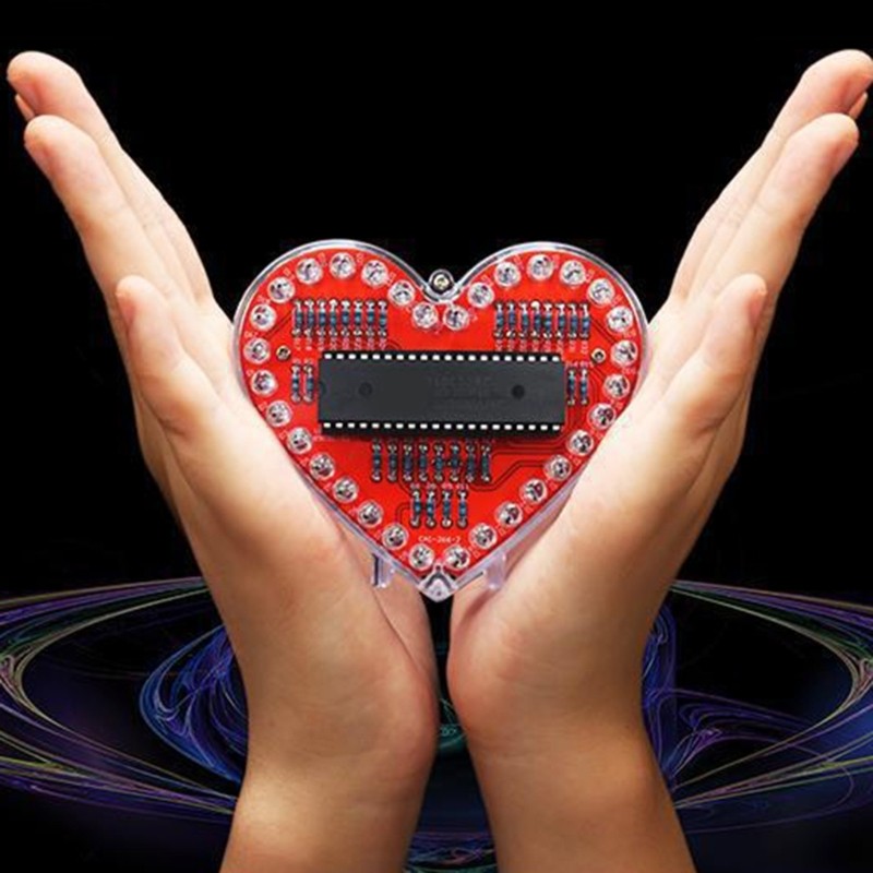 Heart Shaped RGBs LED Solder Project Kit for Electronics Learning for Student