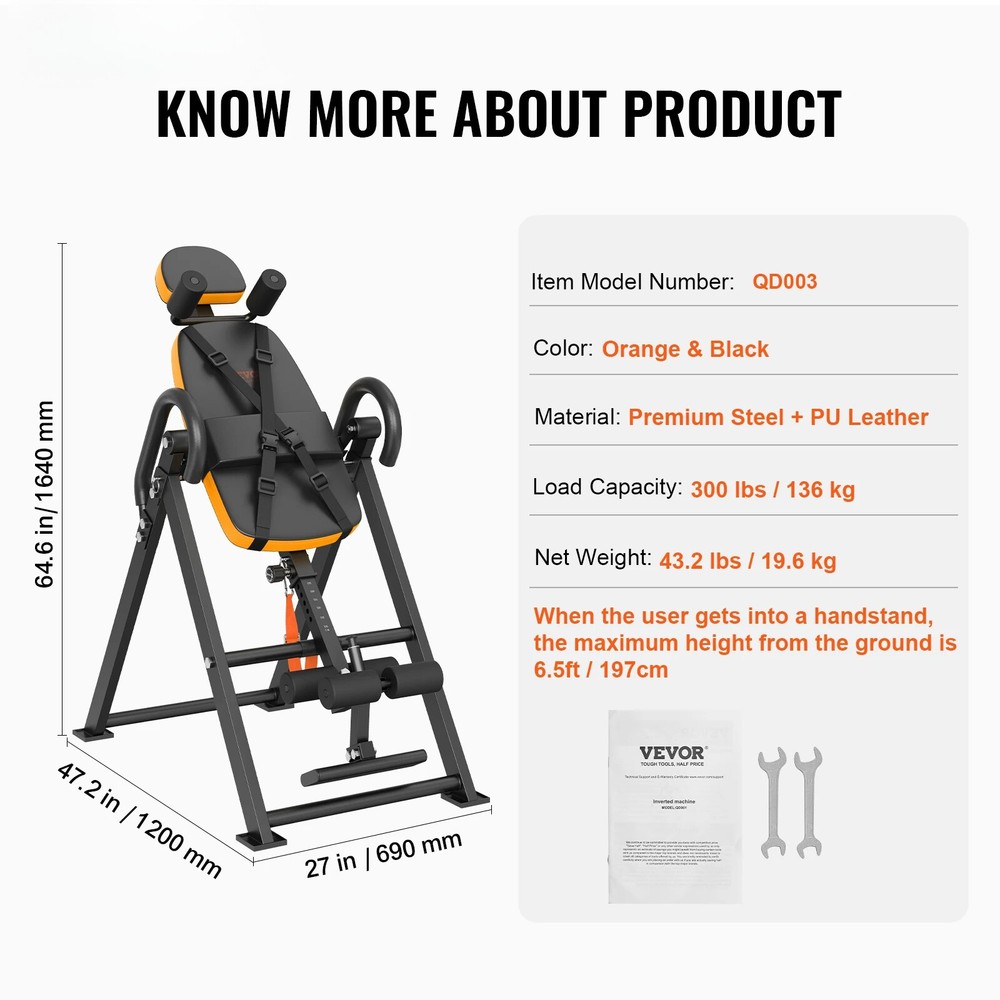 Inversion Table Decompression Back Stretcher Machine Strength Training Equipment