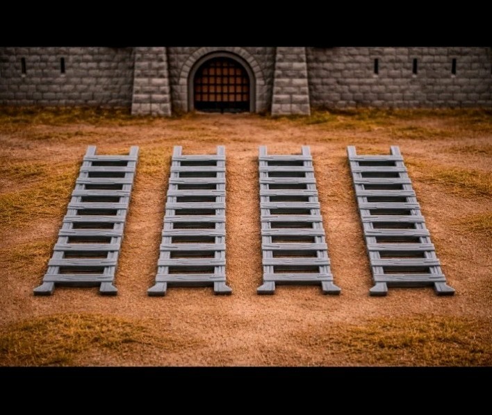 4" Ladders x4 - 32mm Scale - Scatter Terrain - D&D - Pathfinder - Pillage