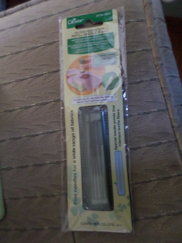 Clover Felting Needle Tool Refill Fine Weight 5/Pkg-