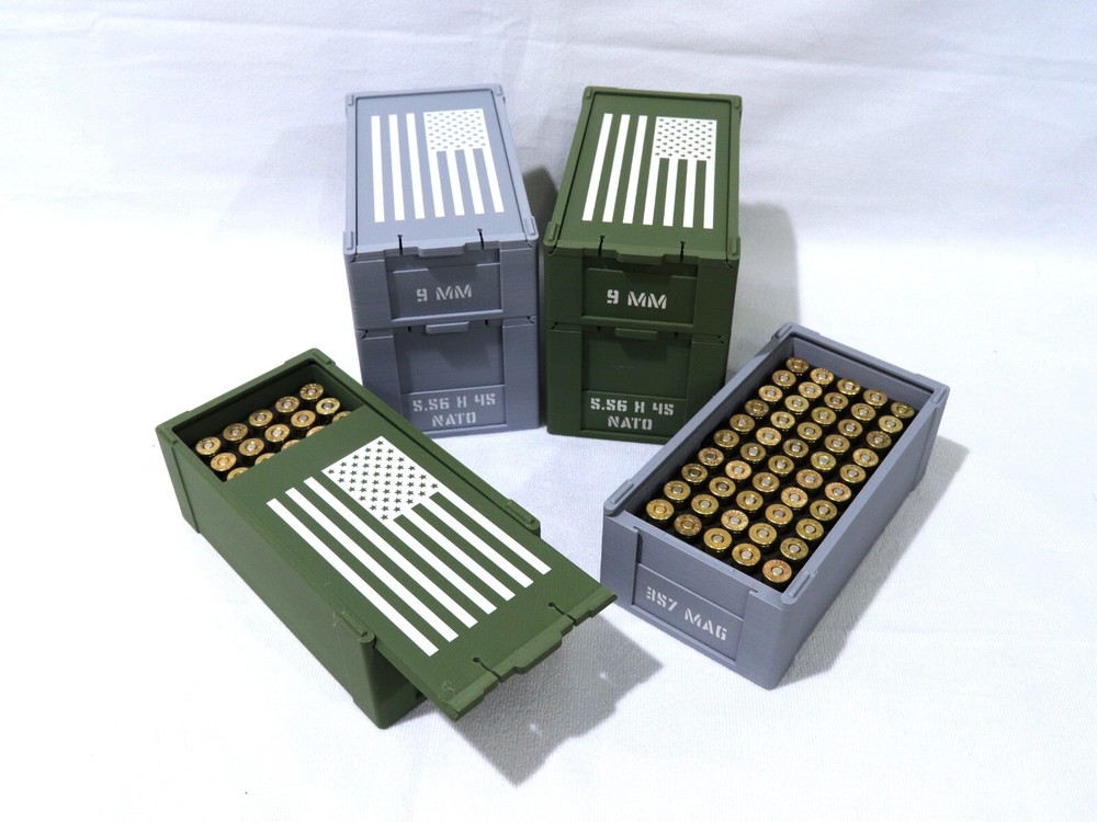 Stackable Ammo Boxes - USA Flag - No Live Ammo!