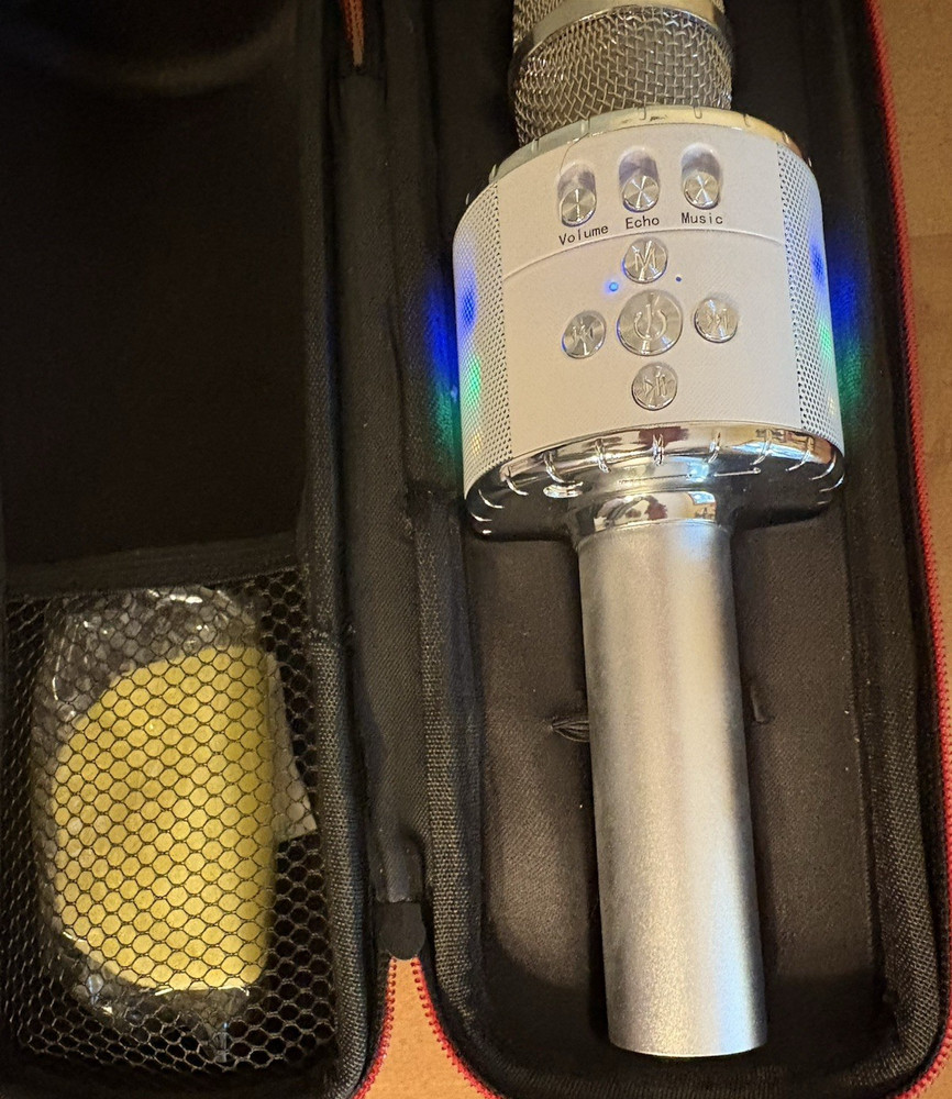 Bonaok Wireless Bluetooth Karaoke Microphone with Hard Case
