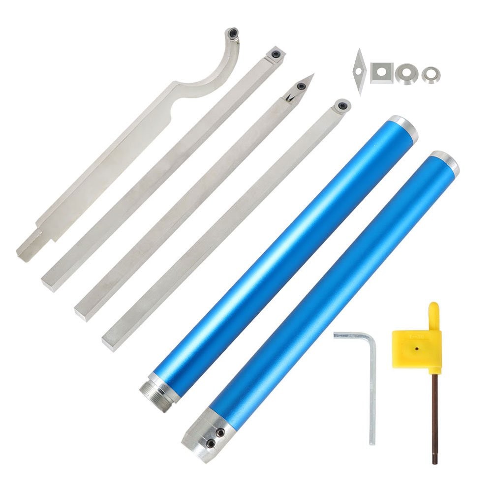6 Pack 11 Inch Carbide Wood Turning Lathe Tools With 4 Extra Replacement Inserts