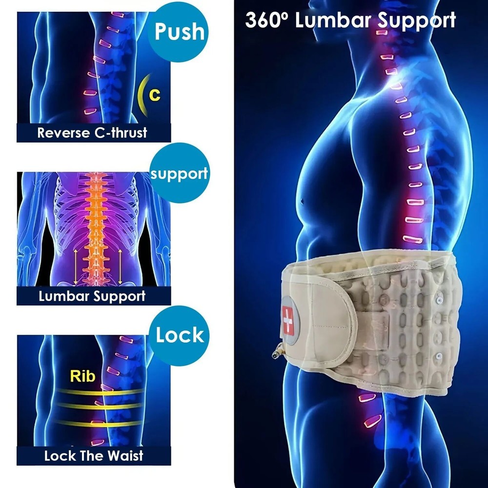 Decompression Brace Lumbar Belt Spinal Support Back Extender Belt Traction Tool