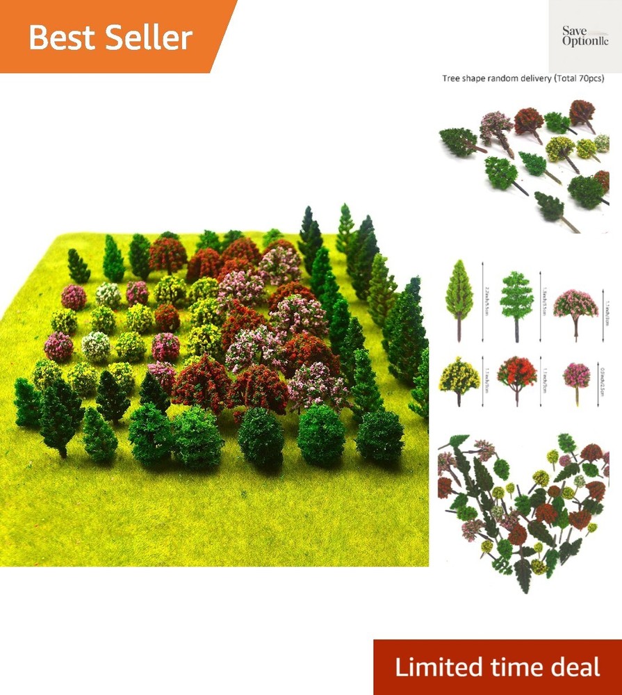 70-Pack Mixed Model Tree Train Trees Railroad Scenery Diorama Tree Architectu...