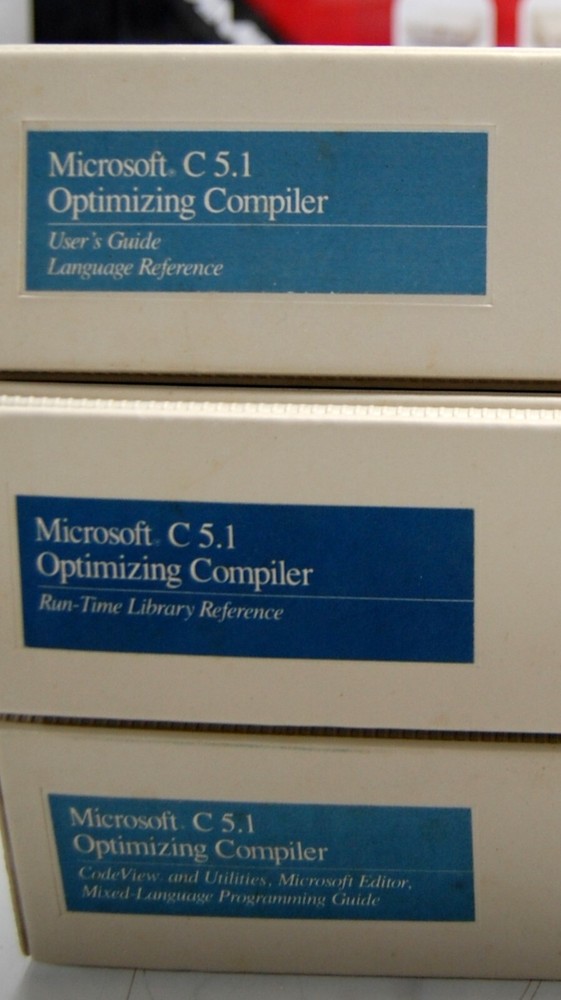 Microsoft C Optimizing Compiler vrs 5.1 Manuals & 5 1/4" Disks