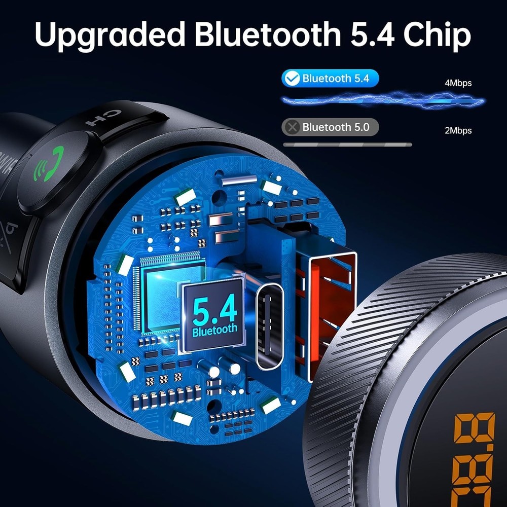 Colorful Backlit Bluetooth Car Transmitter