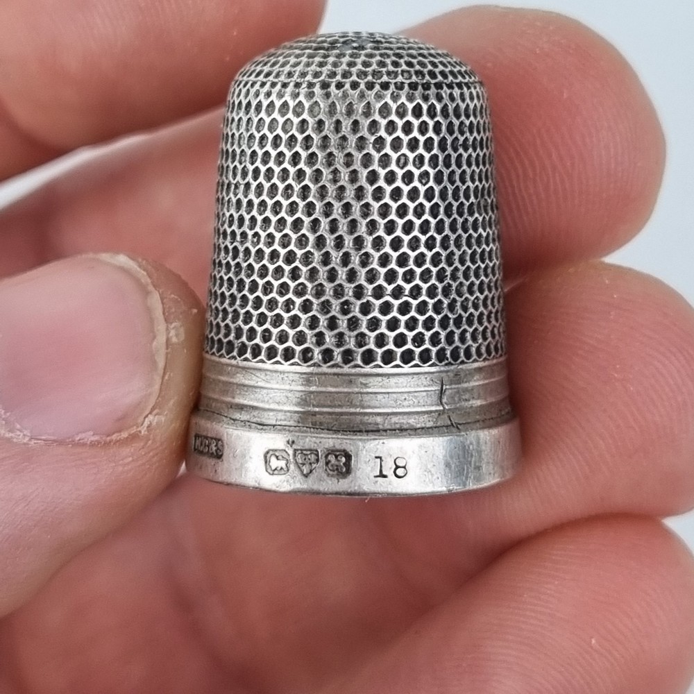 Antique Solid Silver Thimble Chester 1923 Henry Griffith & Son Ltd