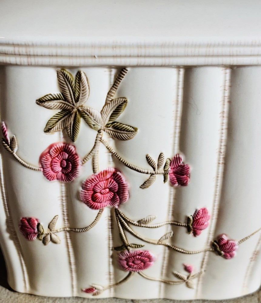 Croscill Rose Garden Ceramic Tissue Box Cover