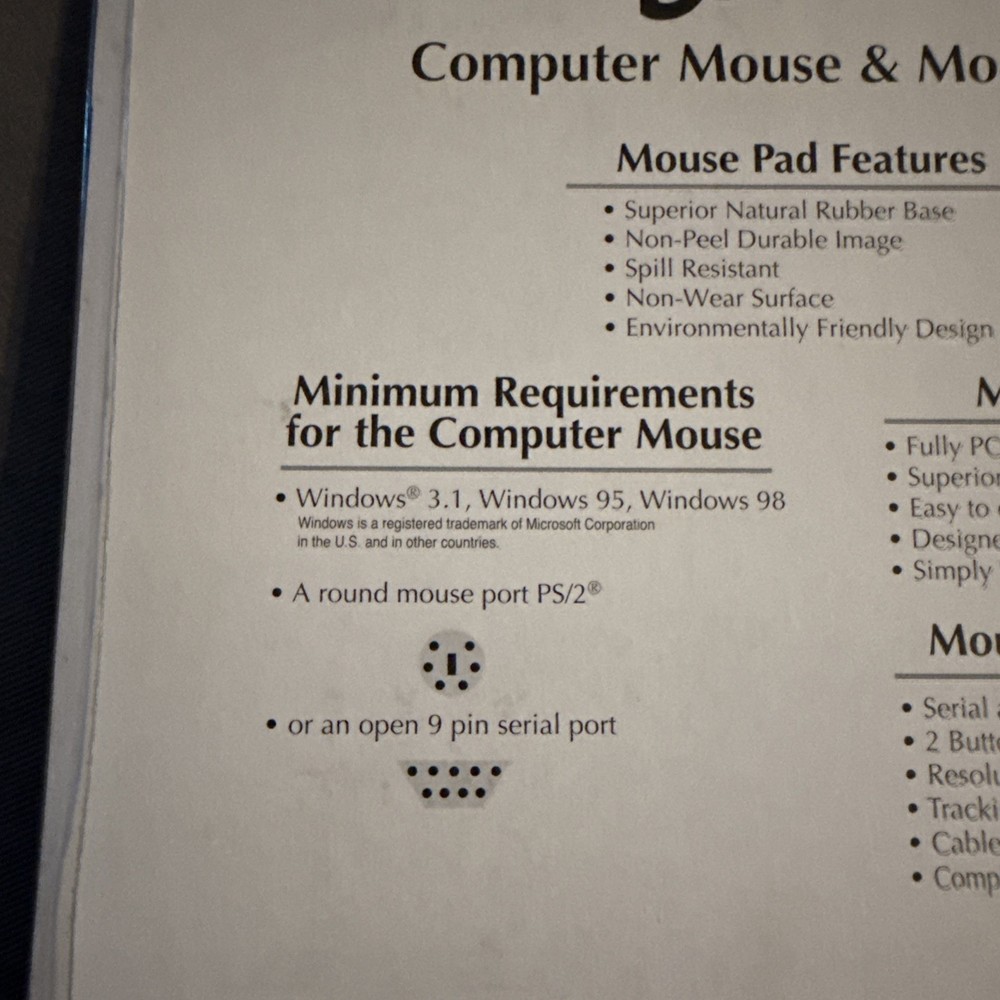 BARBIE COMPUTER MOUSE & MOUSE PAD SEALED Likely not for current computers