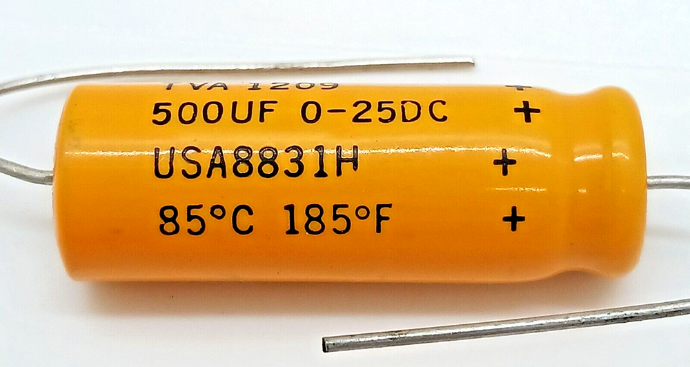 Sprague Atom Capacitor TVA 1209 500uF 0-25DC