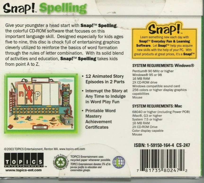 SNAP! Spelling (CD-ROM 2003)