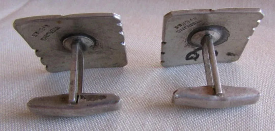 Sterling Silver Rectangular Cuff Links by Elias +